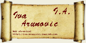 Iva Arunović vizit kartica